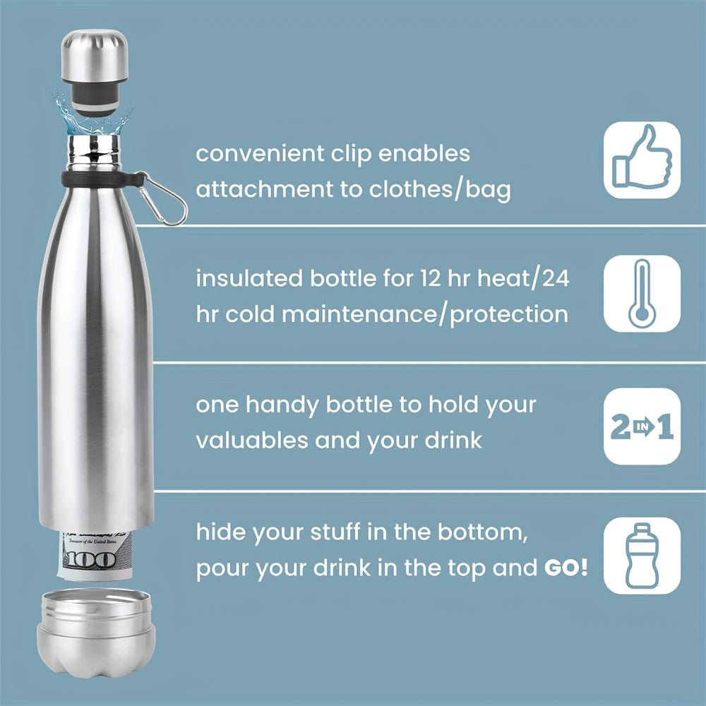 1 Pack Diversion Safe Water Bottle Stainless Steel Bottle