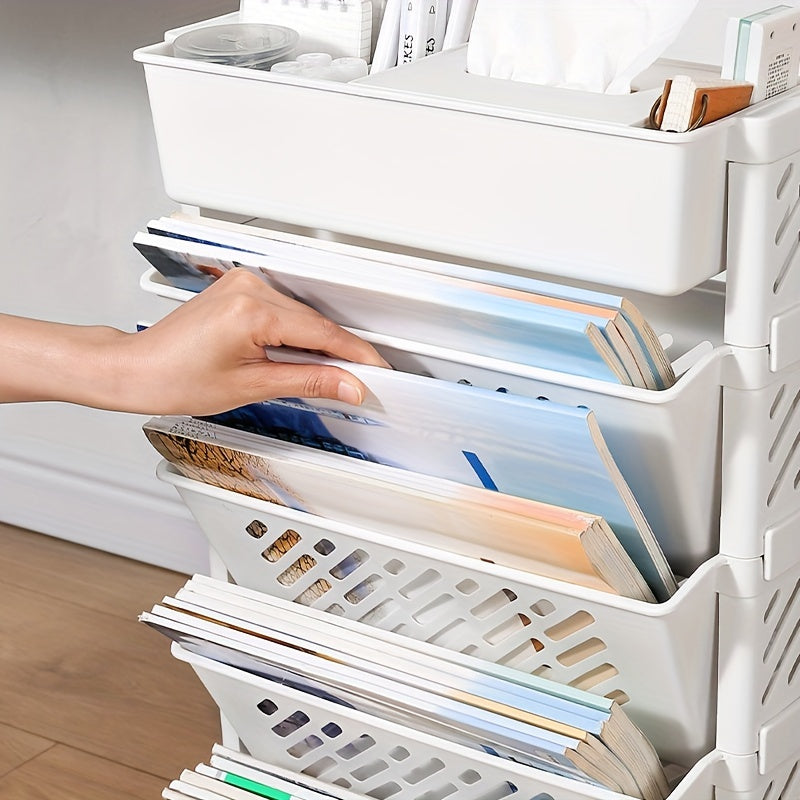 1 Five-layer portable bookshelf storage rack