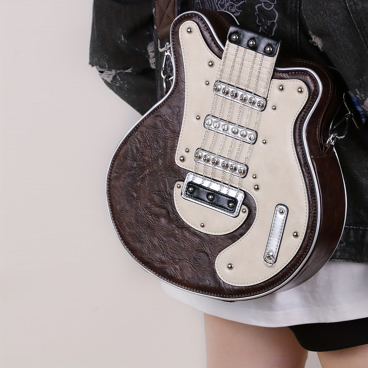 Trendy Y2K Style Guitar-Shaped Crossbody Bag