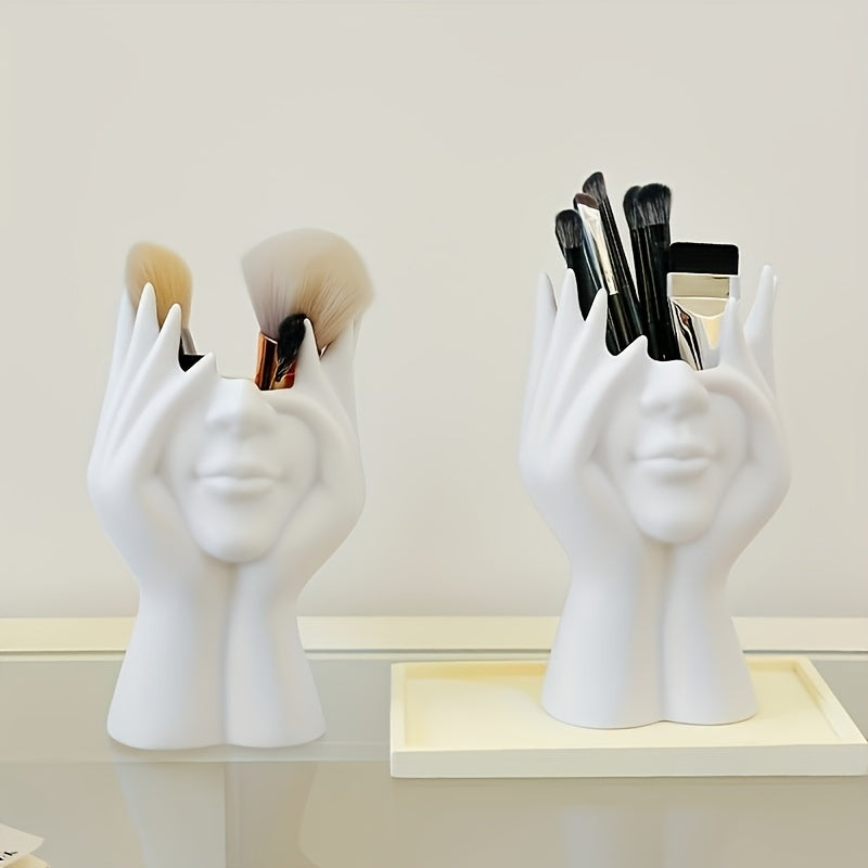 Unique creative human body art-shaped makeup brush holder and pen organizer