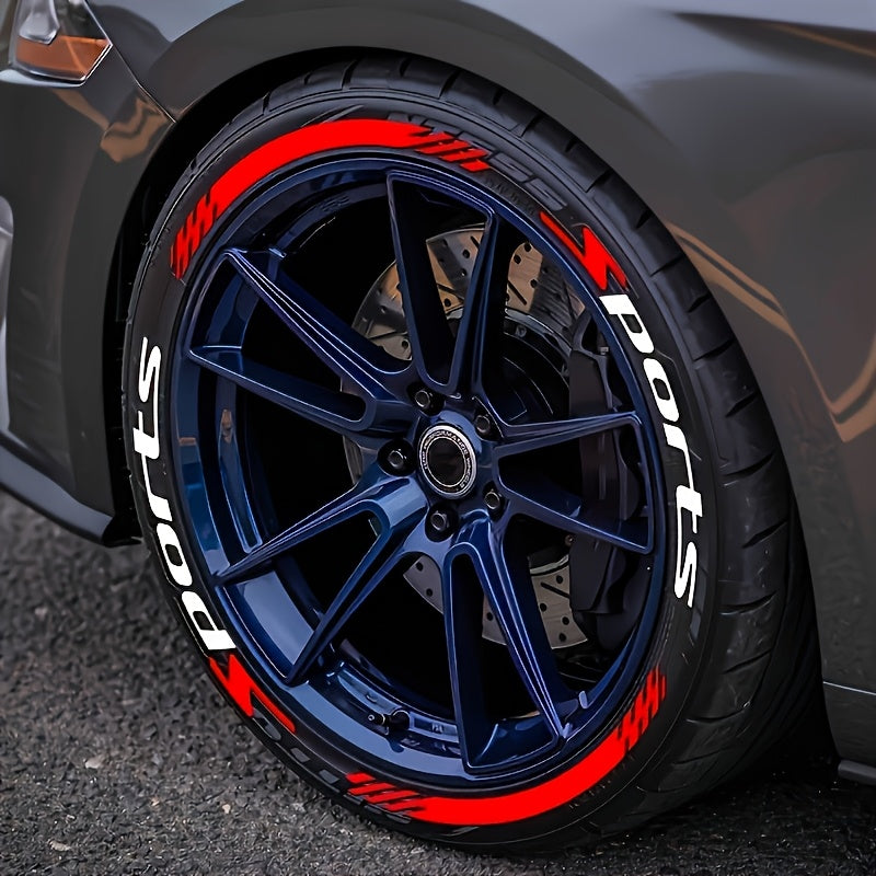 8pcs for Four Tires SPORTS Sticker for Car Wheel Styling