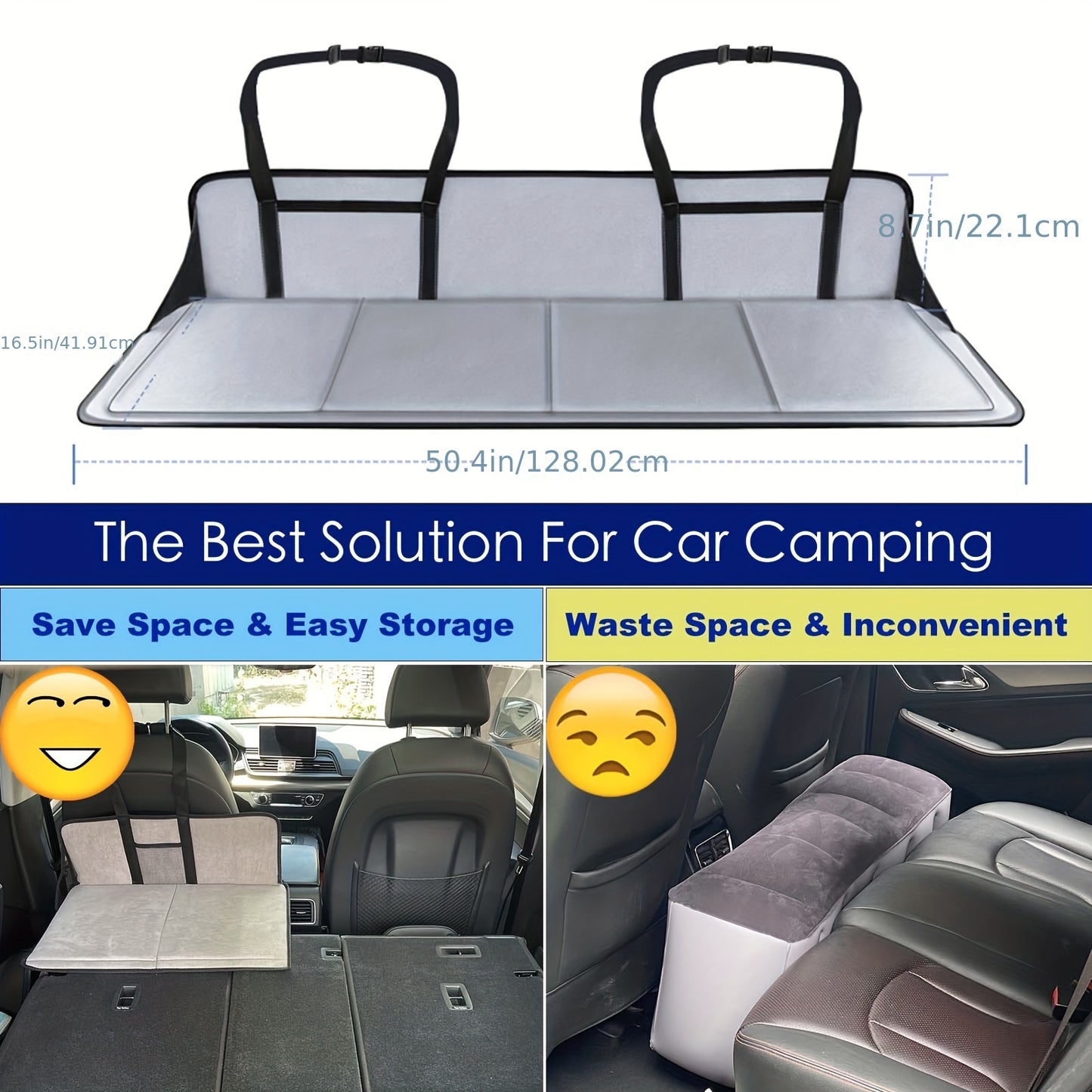 Heavy-Duty Car Back Seat Mattress Extension Plate - SUV Mattress Pad