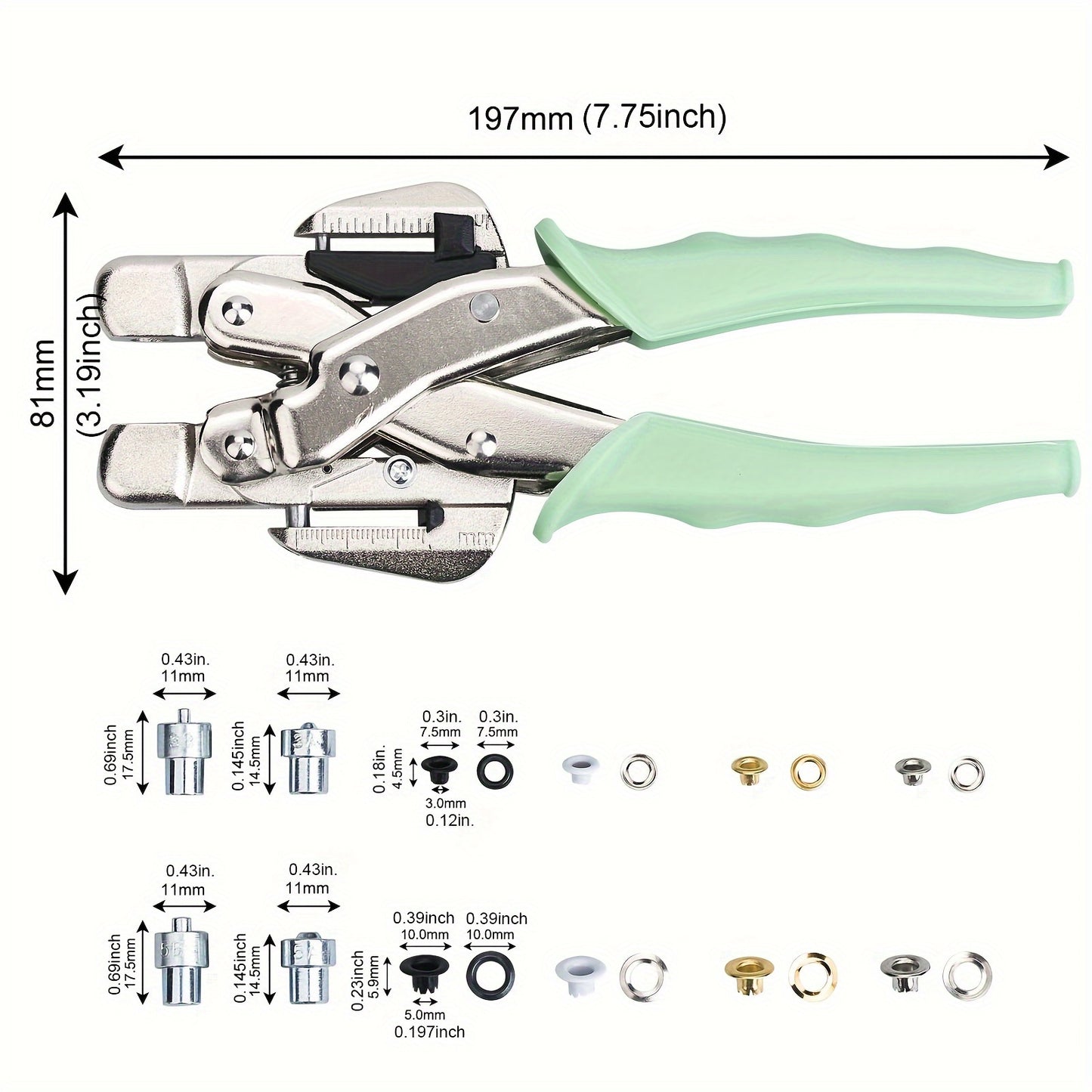 All-in-One Grommet Tool Kit, Eyelet Press Pliers Set