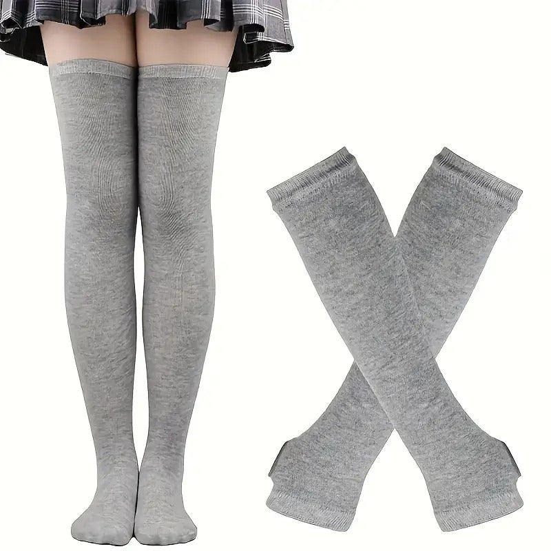 6 Sets of Women'S Striped Knee-High Socks