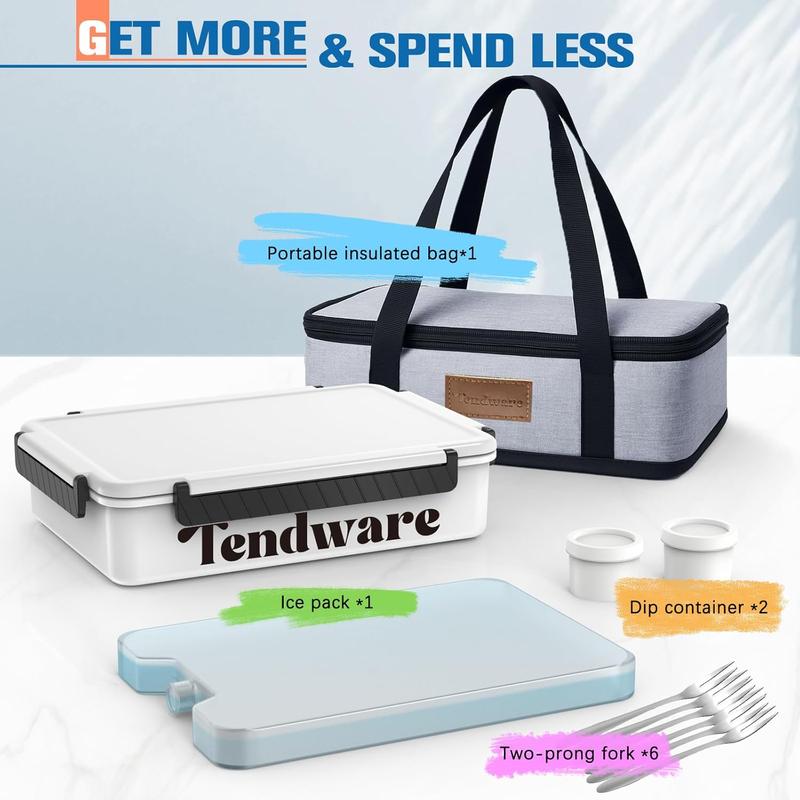 Chilled Portable Snackle Box Container with Reusable Ice Pack Divided