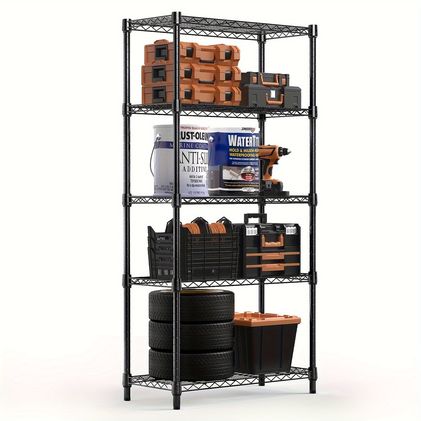 5 tiers steel heavy duty multi-layer utility rack