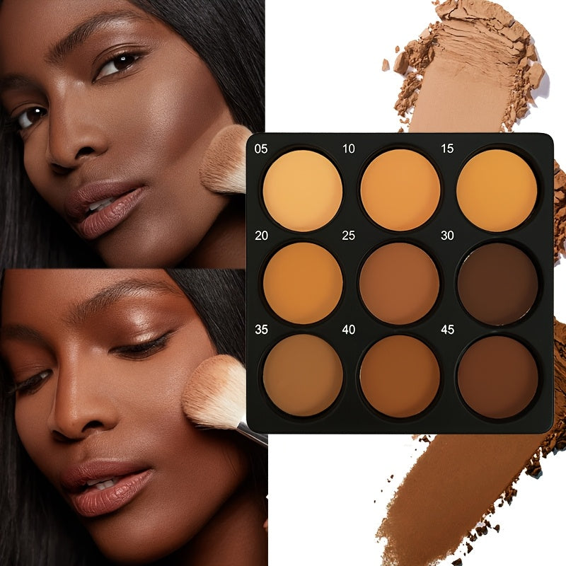 9-Color Dark Bronze Powder Palette