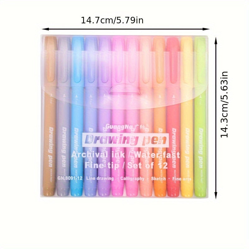 1 Set Of 12 Colorful Syringe Drawing Pens