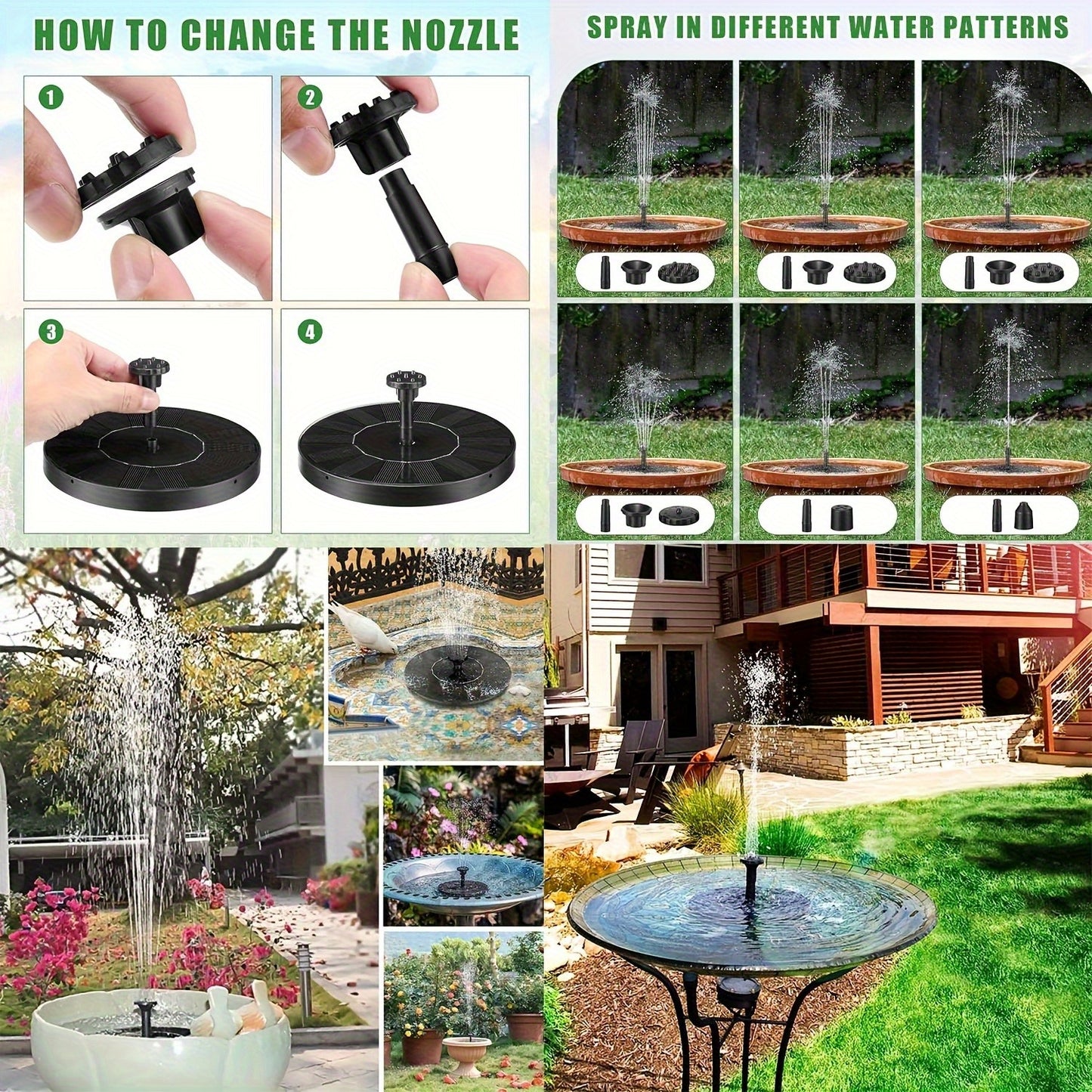 Solar Powered Water Fountain