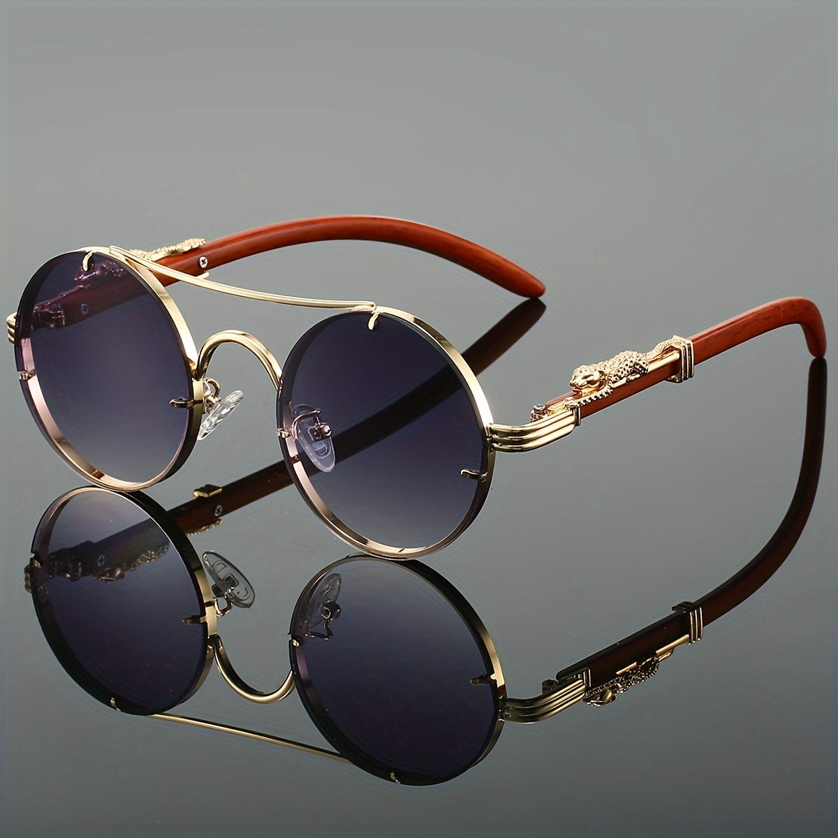 Fashionable Round Metal Frame Glasses