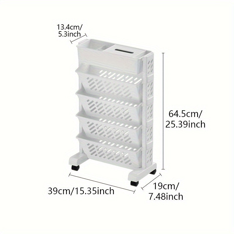 1 Five-layer portable bookshelf storage rack