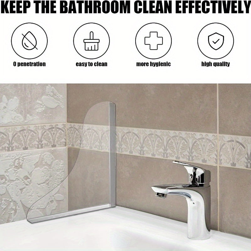 2-Pack Clear Acrylic Bathroom Splash Guard