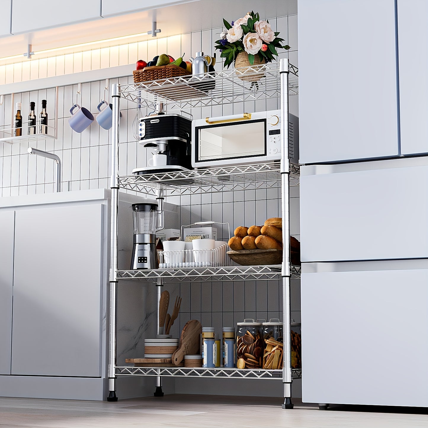 5 tiers steel heavy duty multi-layer utility rack