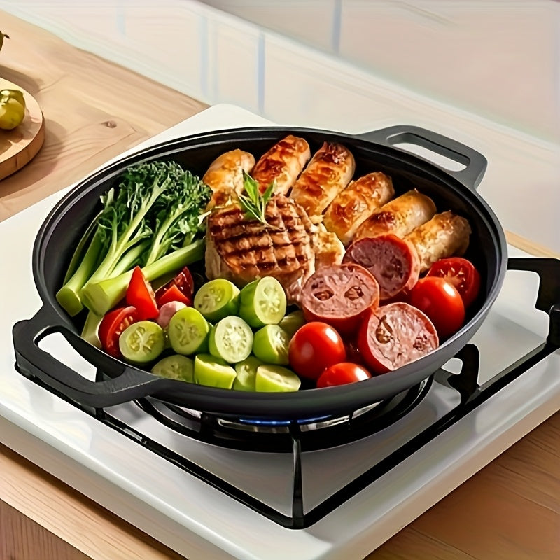 3pcs Multi-Function Non-Stick Cast Iron Griddle Skillet