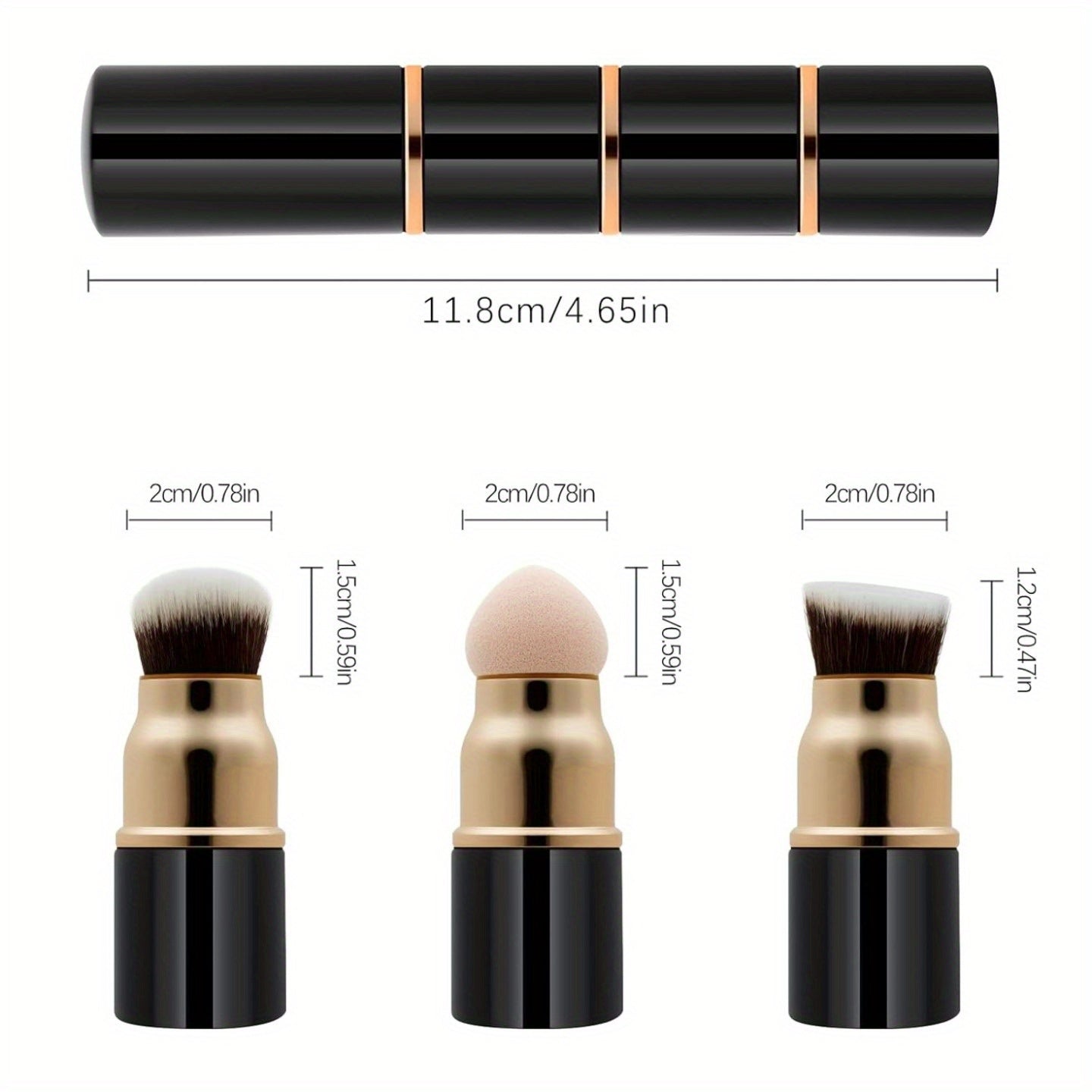 A Professional Three-In-One Makeup Brush Set