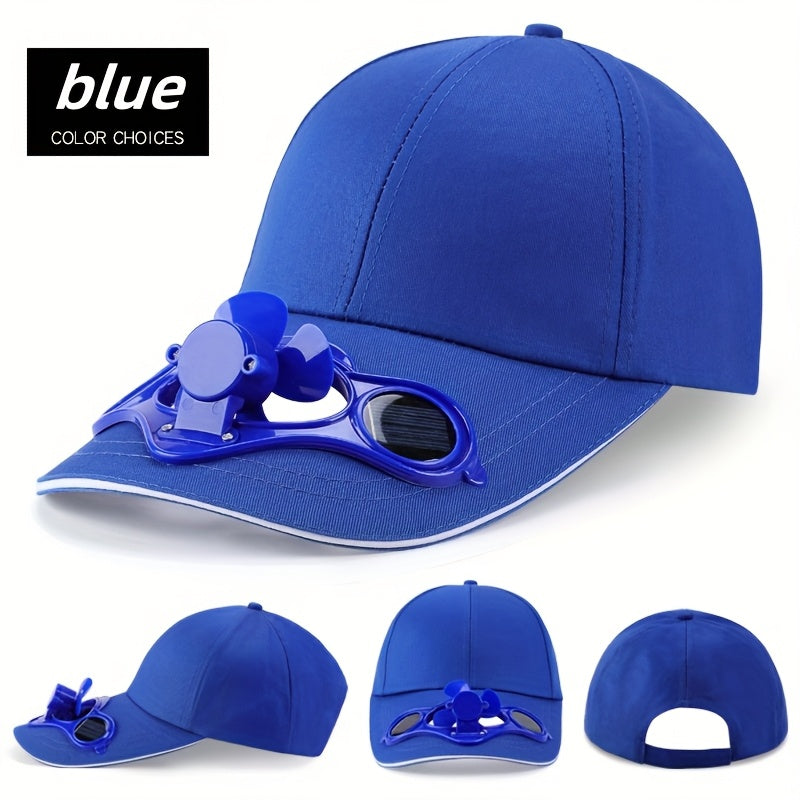 Solar-Powered Fan Baseball Cap with Adjustable Strap