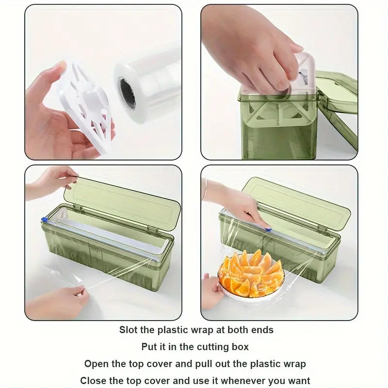 Upgraded Thick Cling Film Dispenser with Suction Base