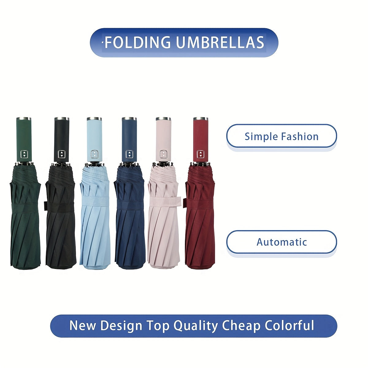 1-Pack Xlaomi Style Automatic Open/Close Folding Umbrella
