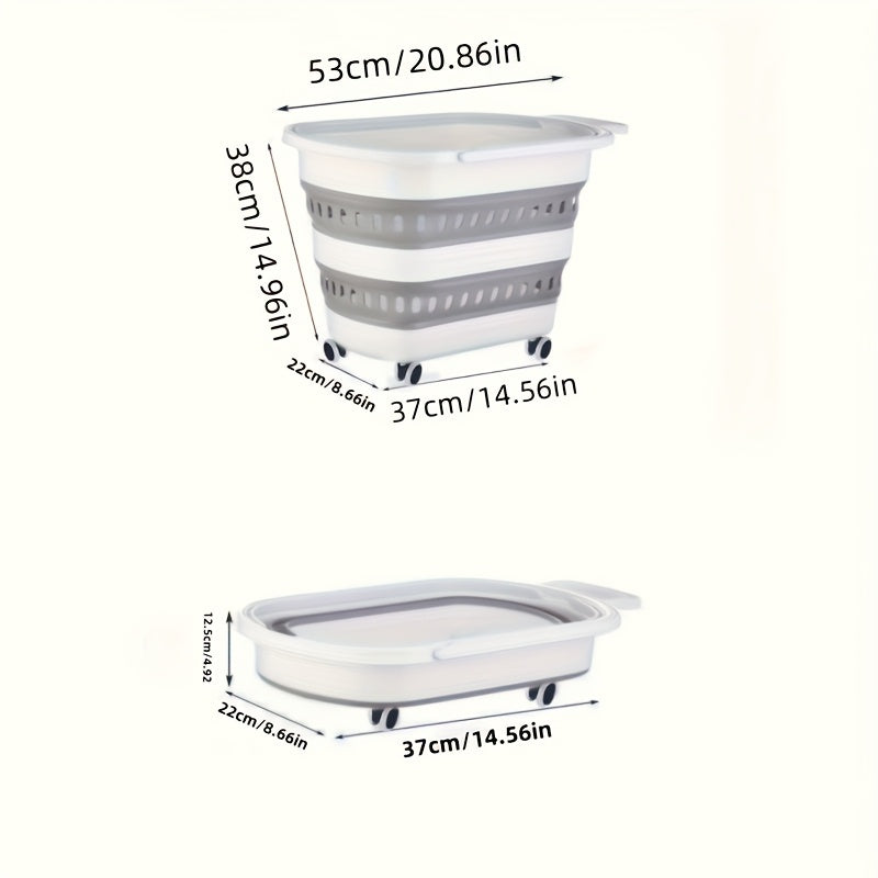 Foldable Laundry Basket with Wheels