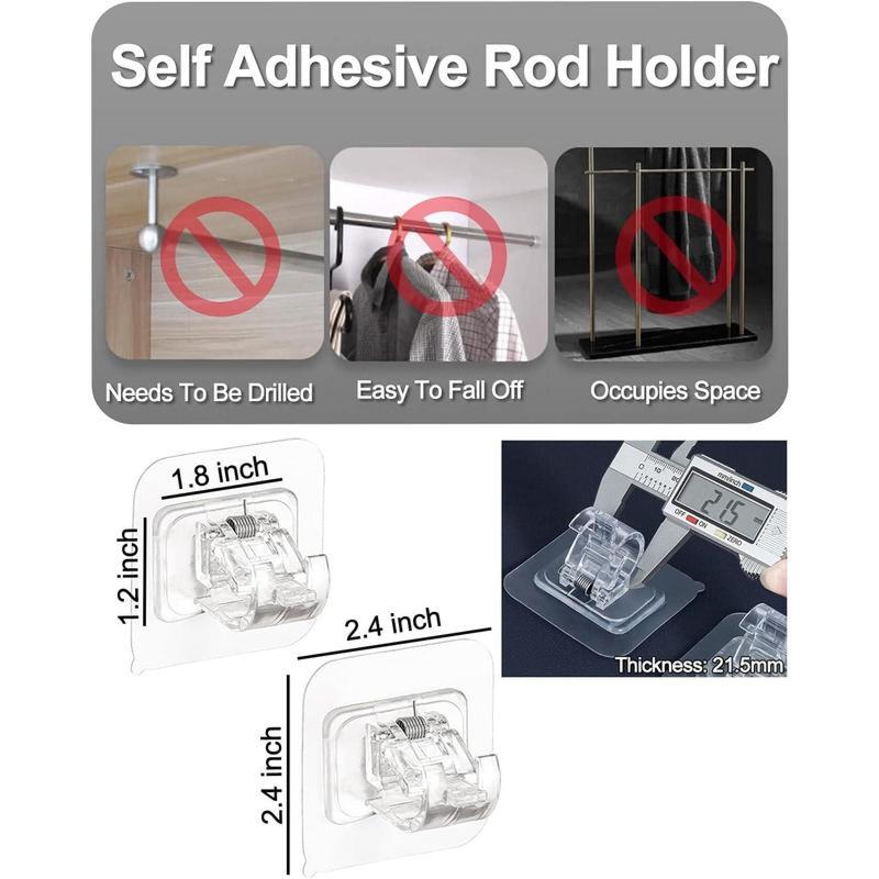 Adjustable Drapery Self Adhesive Curtain Rod Brackets