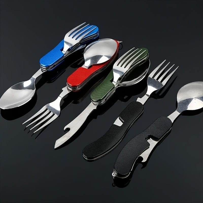 4pcs, Multifunctional Outdoor 4-in-1 Cutlery