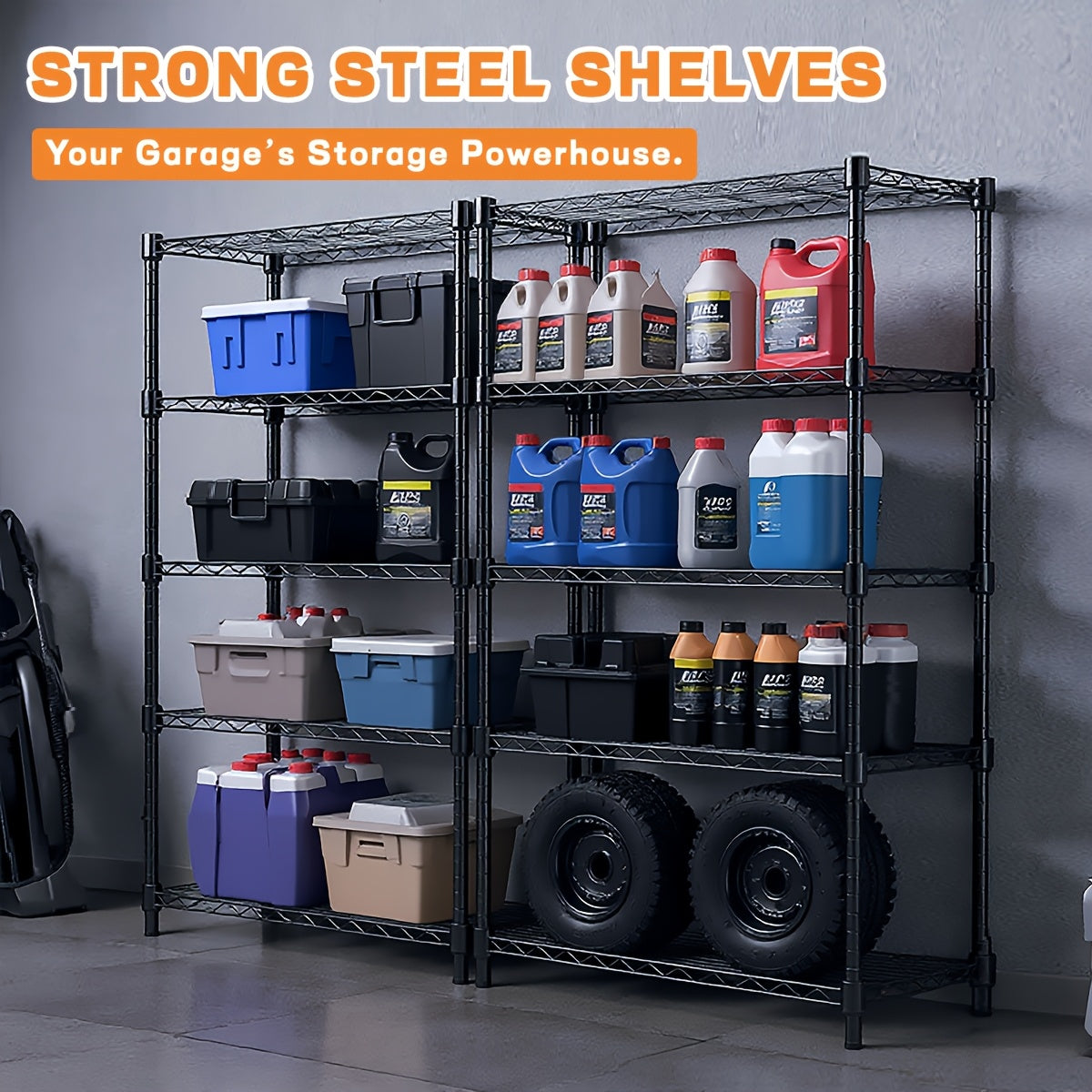 5 tiers steel heavy duty multi-layer utility rack
