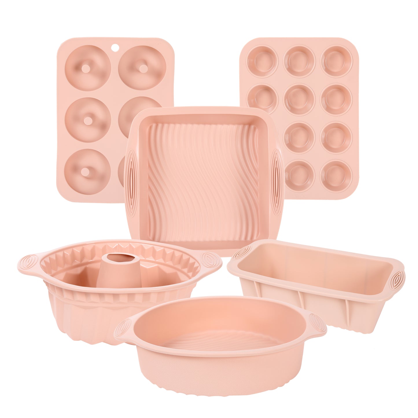 6pcs Silicone Kitchen Baking Pan, Nonstick Silicone Baking Pan, Silicone Cake Mold