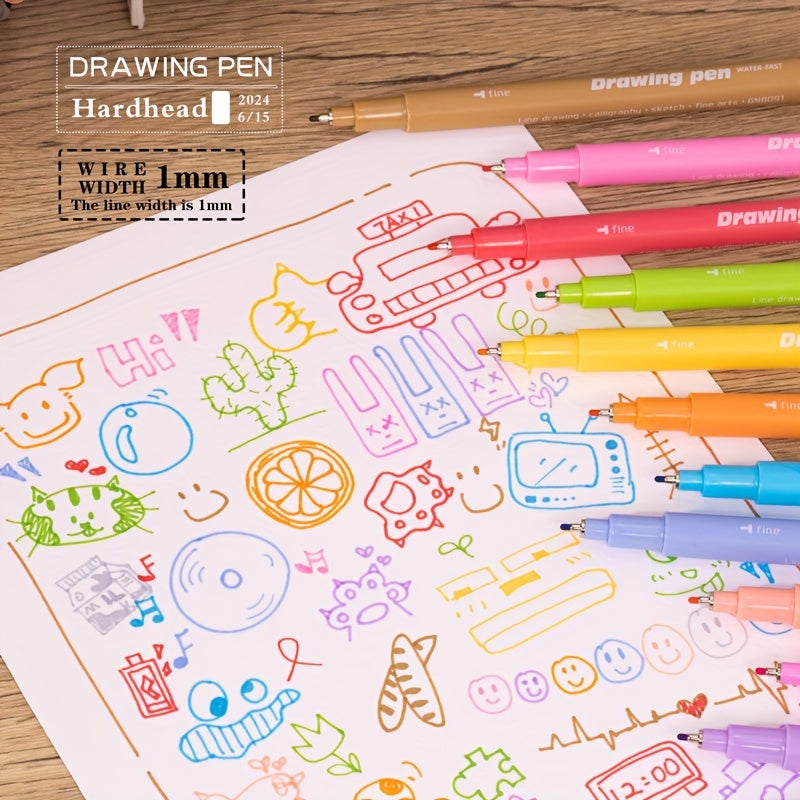 1 Set Of 12 Colorful Syringe Drawing Pens