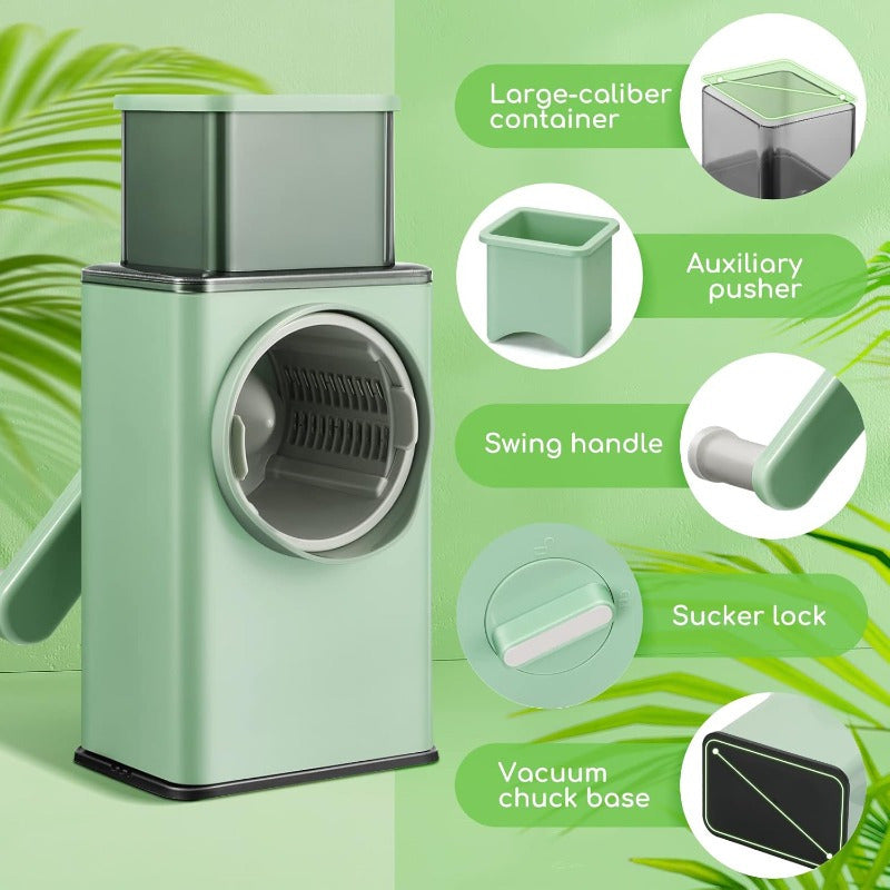 Upgraded Manual Rotary Cheese Grater & Vegetable Slicer