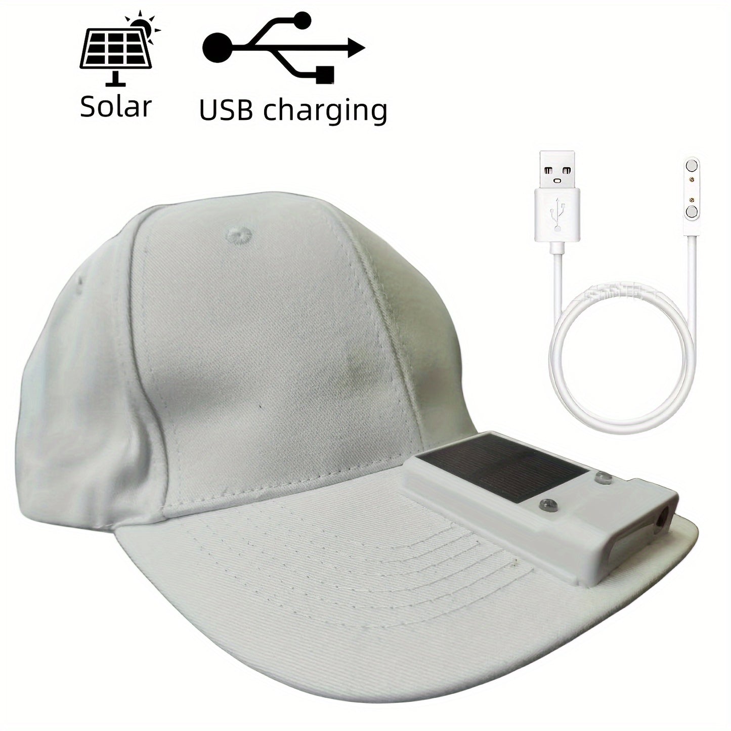 Solar-Powered LED Baseball Cap Headlamp