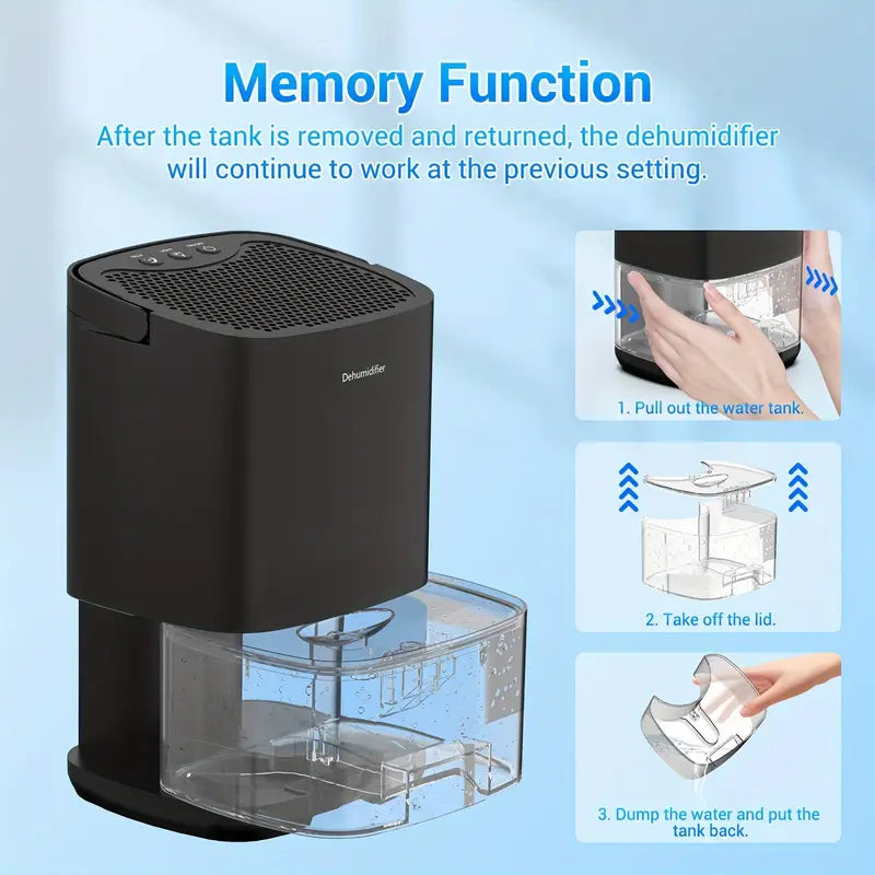 Ultra Quiet & Auto Shut Off LED Portable Mini Dehumidifier For For