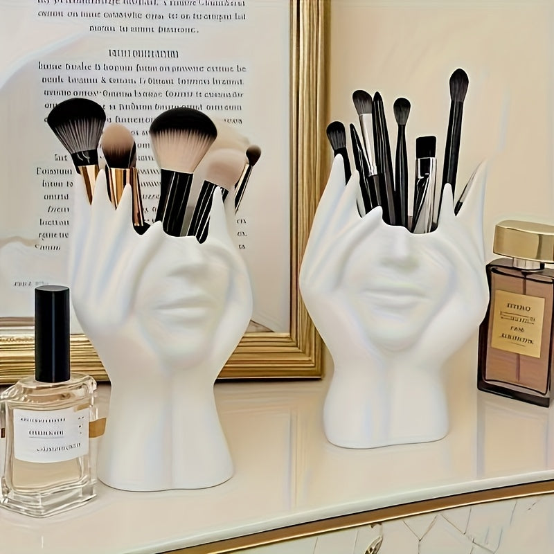 Unique creative human body art-shaped makeup brush holder and pen organizer