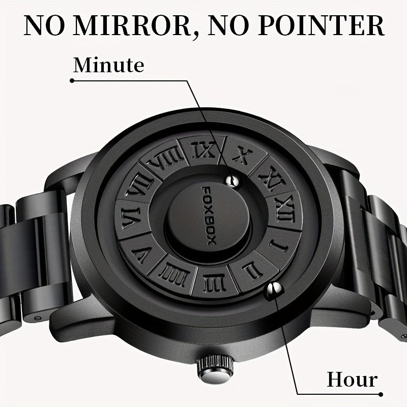Fashion Men's Watch, Cool Dial Display Design WaterproofRotating Magnetic Bead Watch