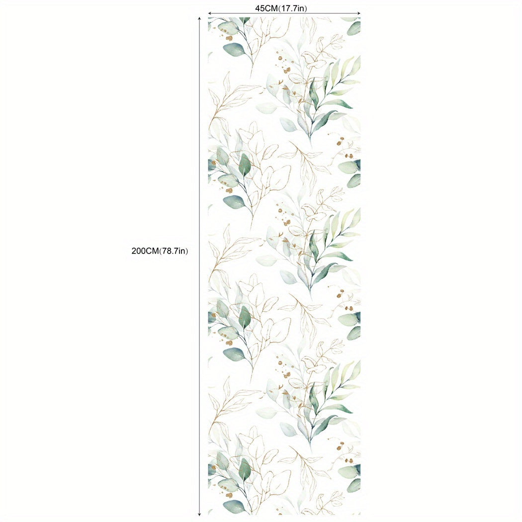 17.7in x 78.7in Green Eucalyptus Leaf Wallpaper - Vinyl Self-Adhesive Waterproof Wall Sticker