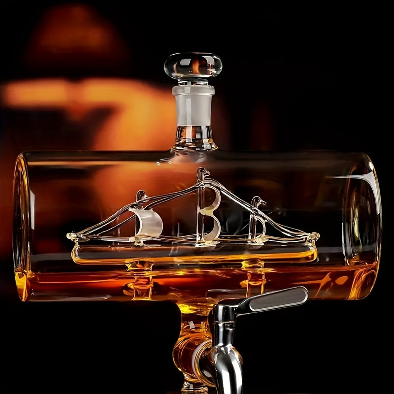1 Set Sailboat Glass Decanter