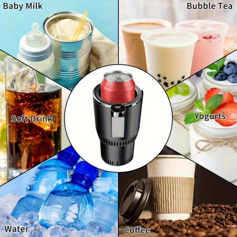 2-in-1 Car Cup Cooler & Heater with LED Temperature Display
