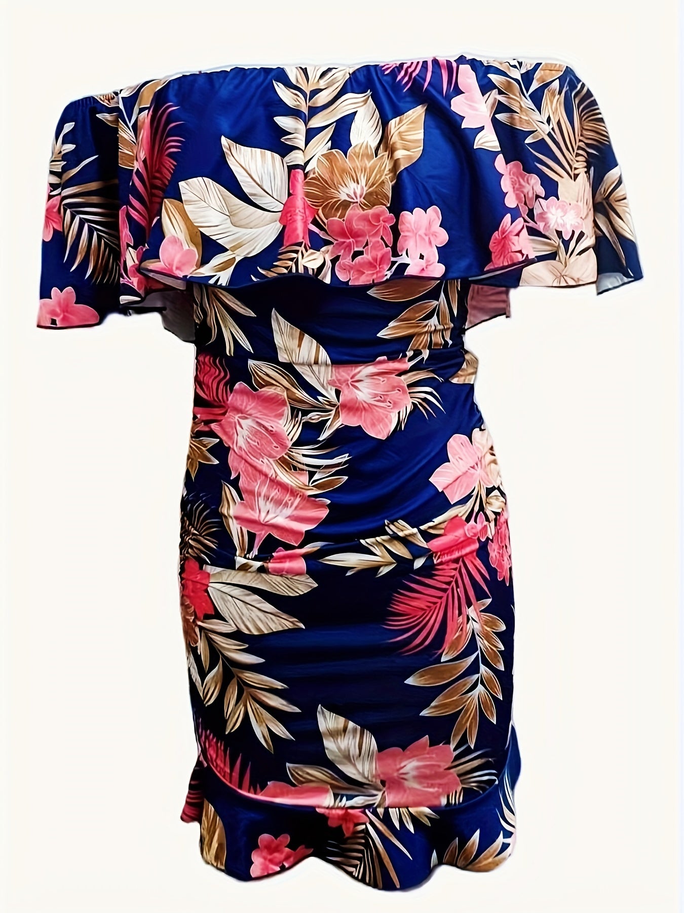 Floral Print Off Shoulder Dress