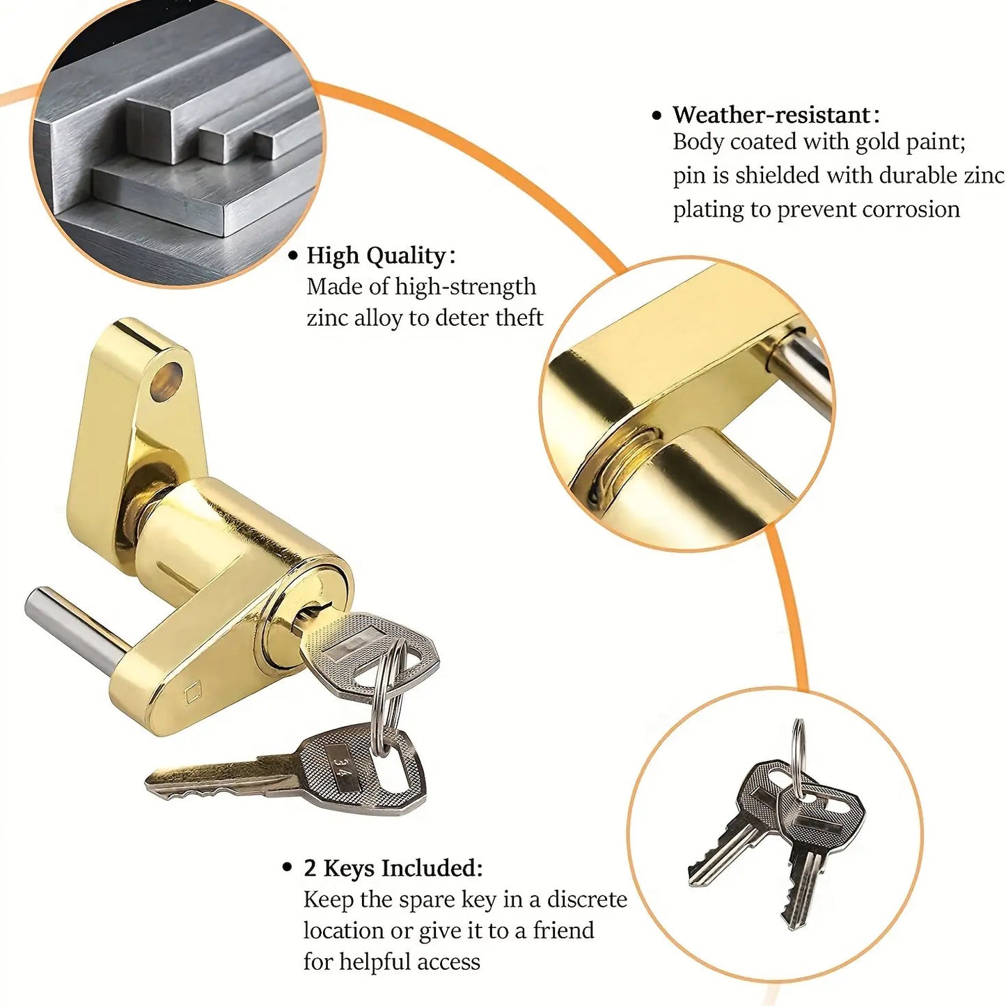 Heavy-Duty Carbon Steel Trailer Hitch Coupler Lock