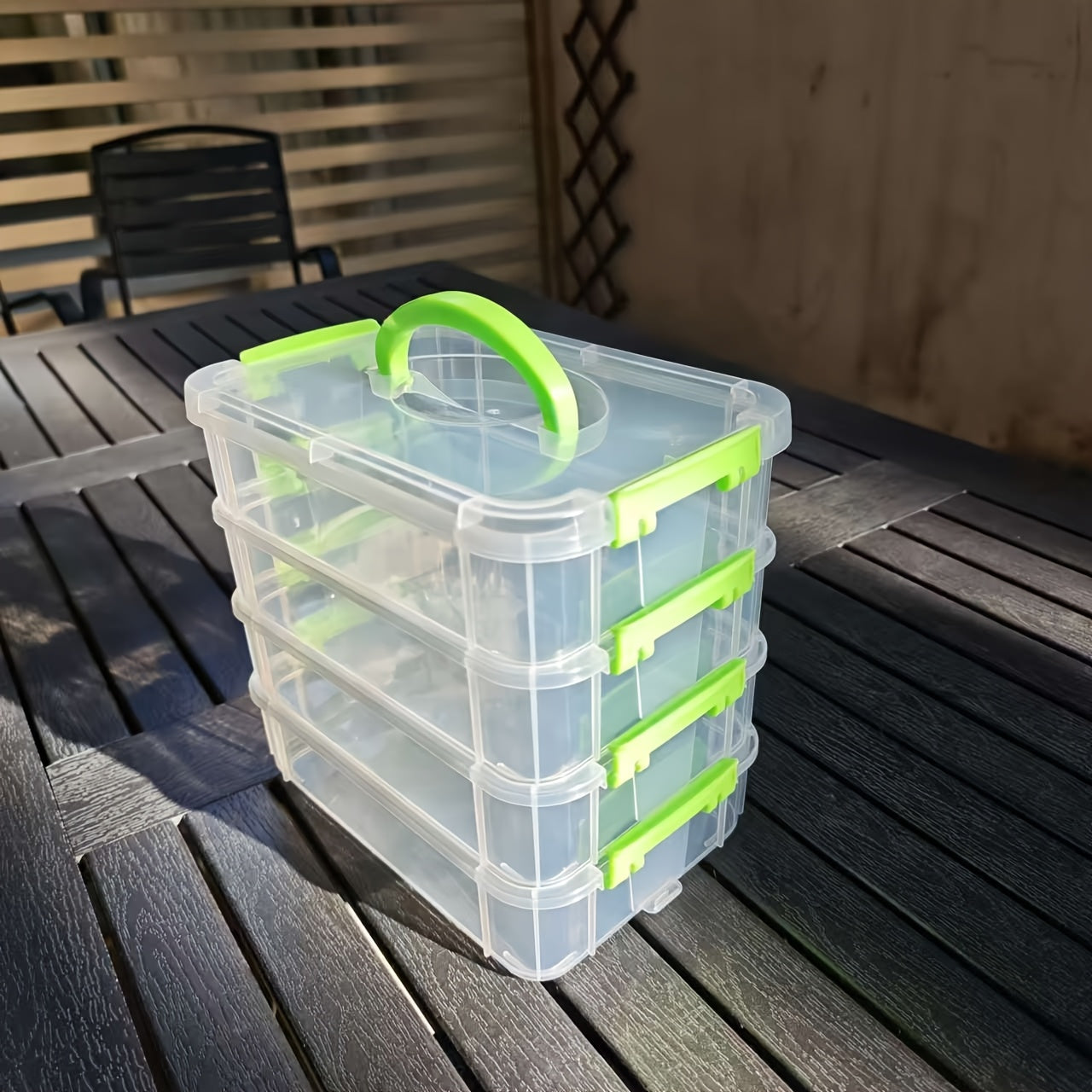 4-Layer Stackable Transparent Plastic Storage Box