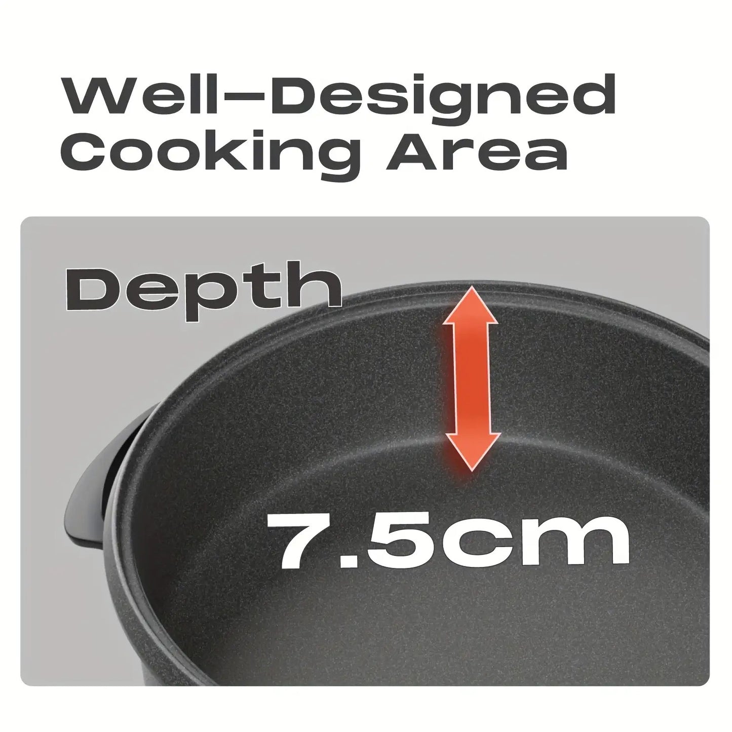 Large 42cm Electric Cooker Pan & Frying Pan with Lid