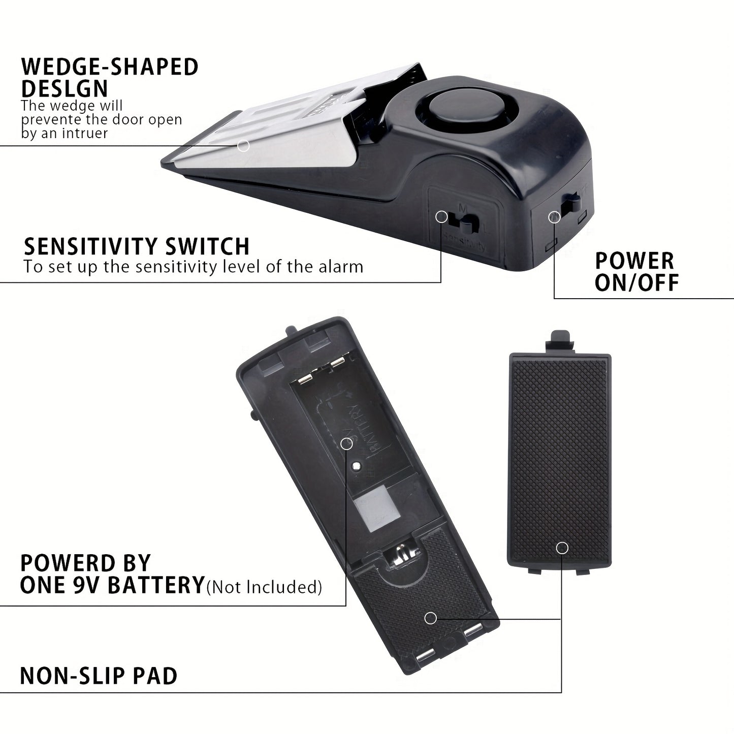 Alarm safety door blocker