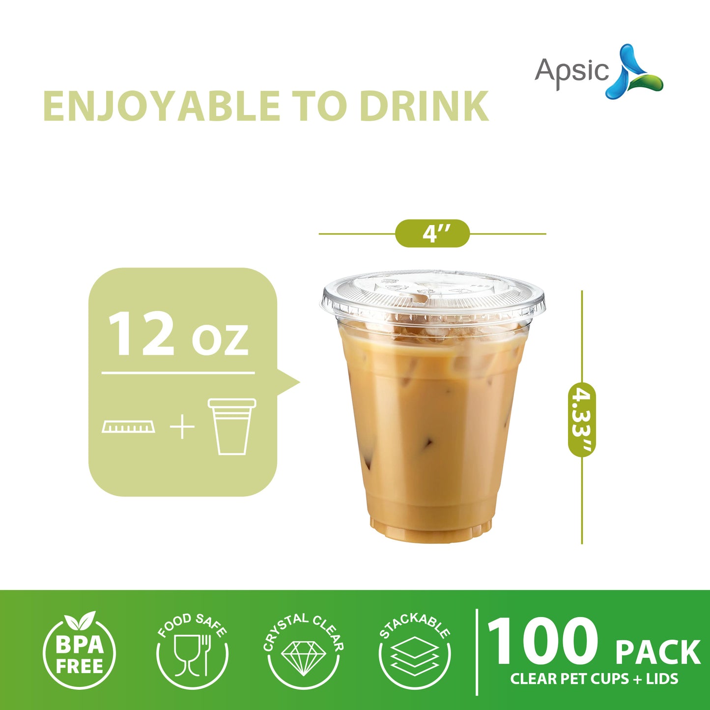 100 Set Clear Plastic Cups