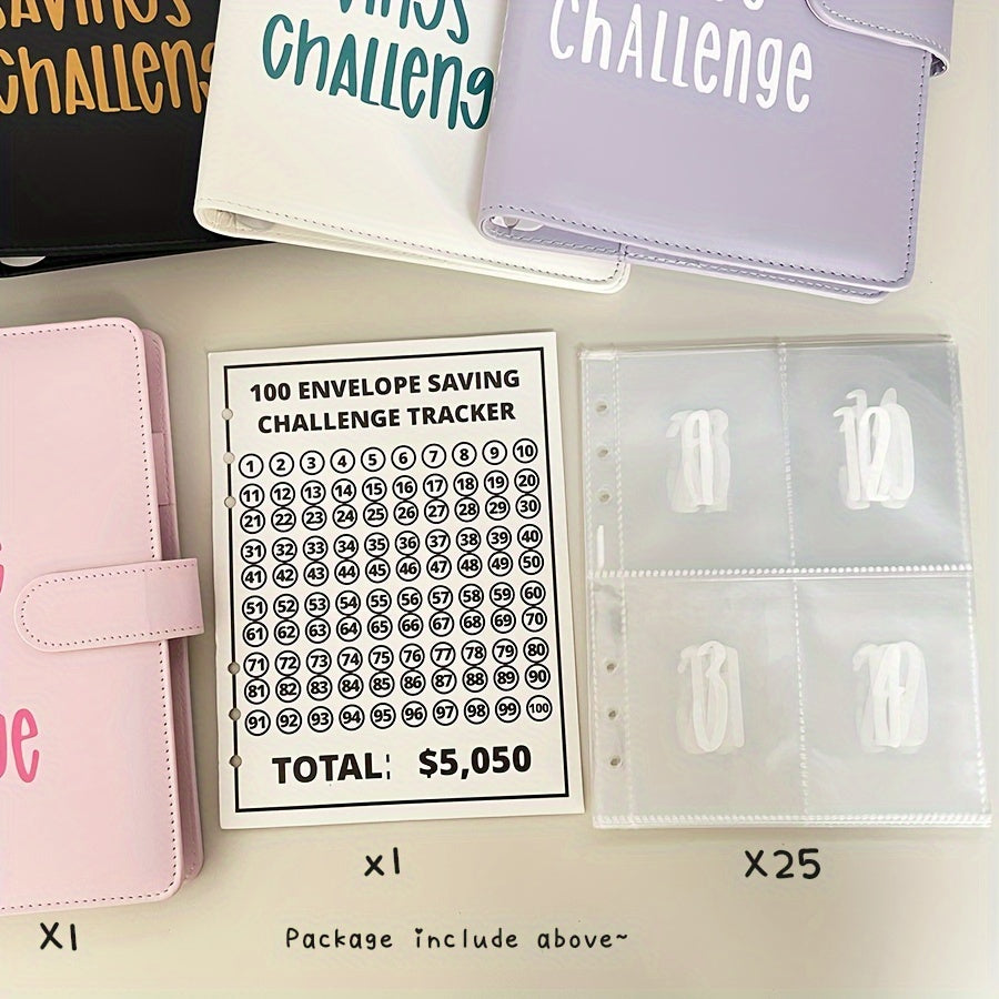 100 Days Deluxe Envelope Savings Challenge - A5 PU Binder