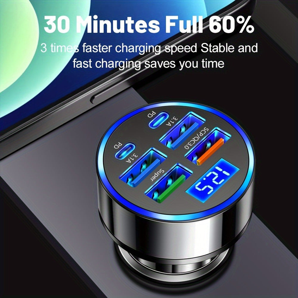 Ultra High Speed 1pc 6-port Car Charger