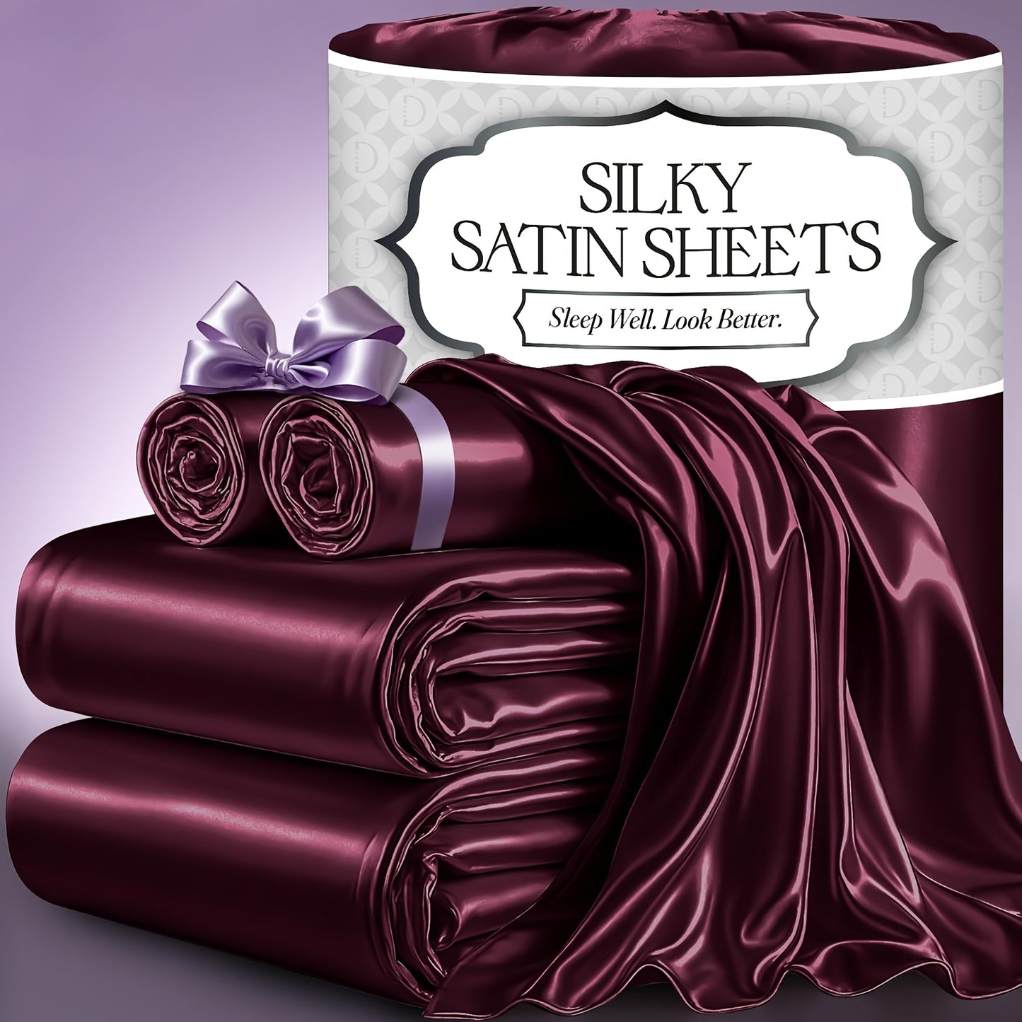 4pcs Cooling & Silky Satin Sheet Set