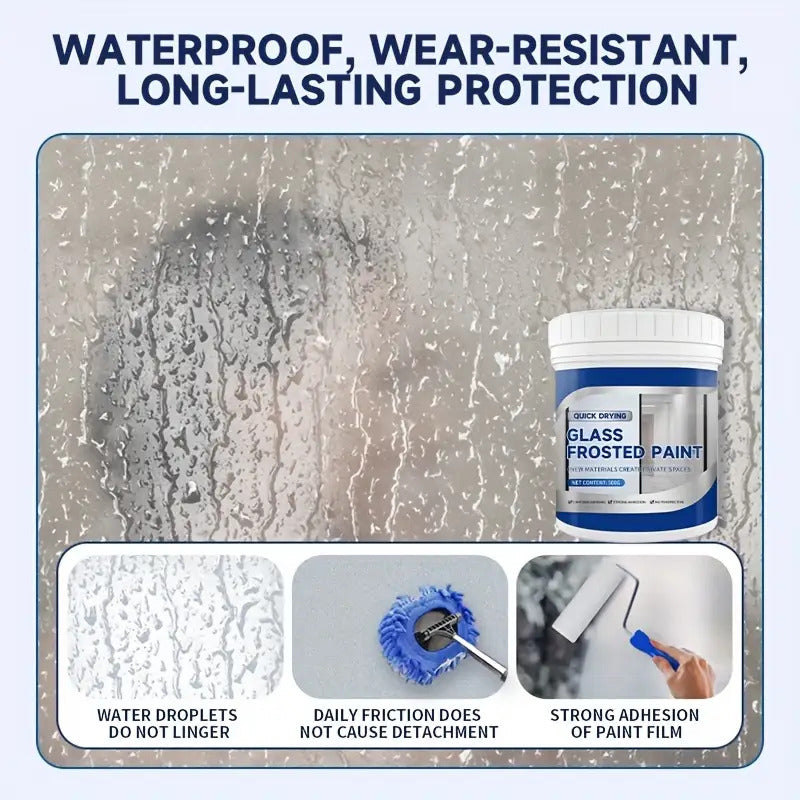500g Matte Frosted Glass Paint - Waterproof, Privacy-Proof