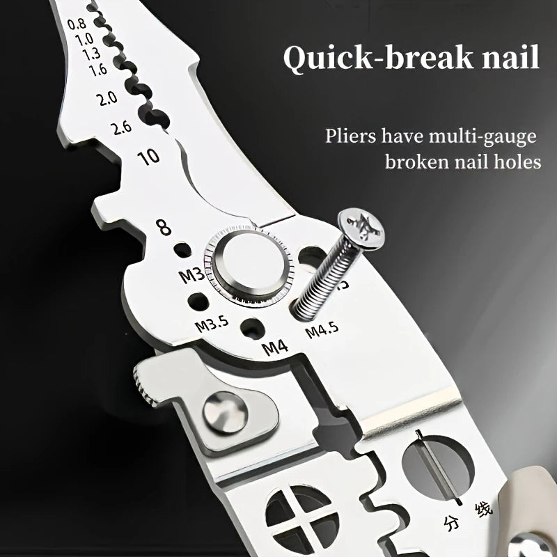 Stainless Steel Multi-Tool Electrician's Pliers