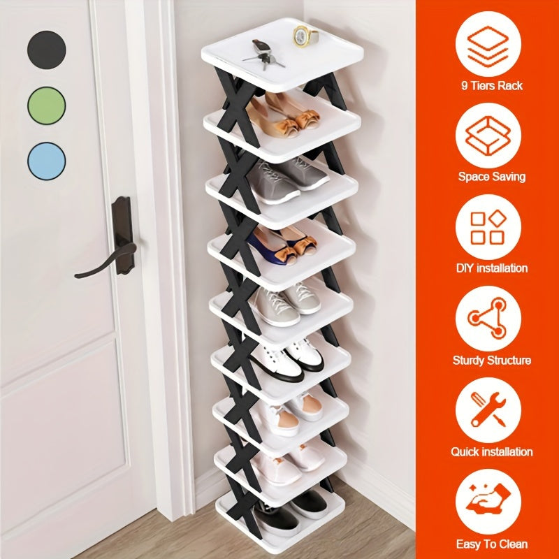 9 Tier Shoe Rack, Space-saving Vertical Shoe Rack