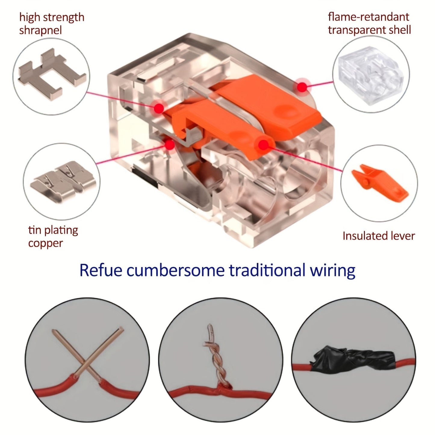 electrical quick connectors, lever wire connectors combination kit