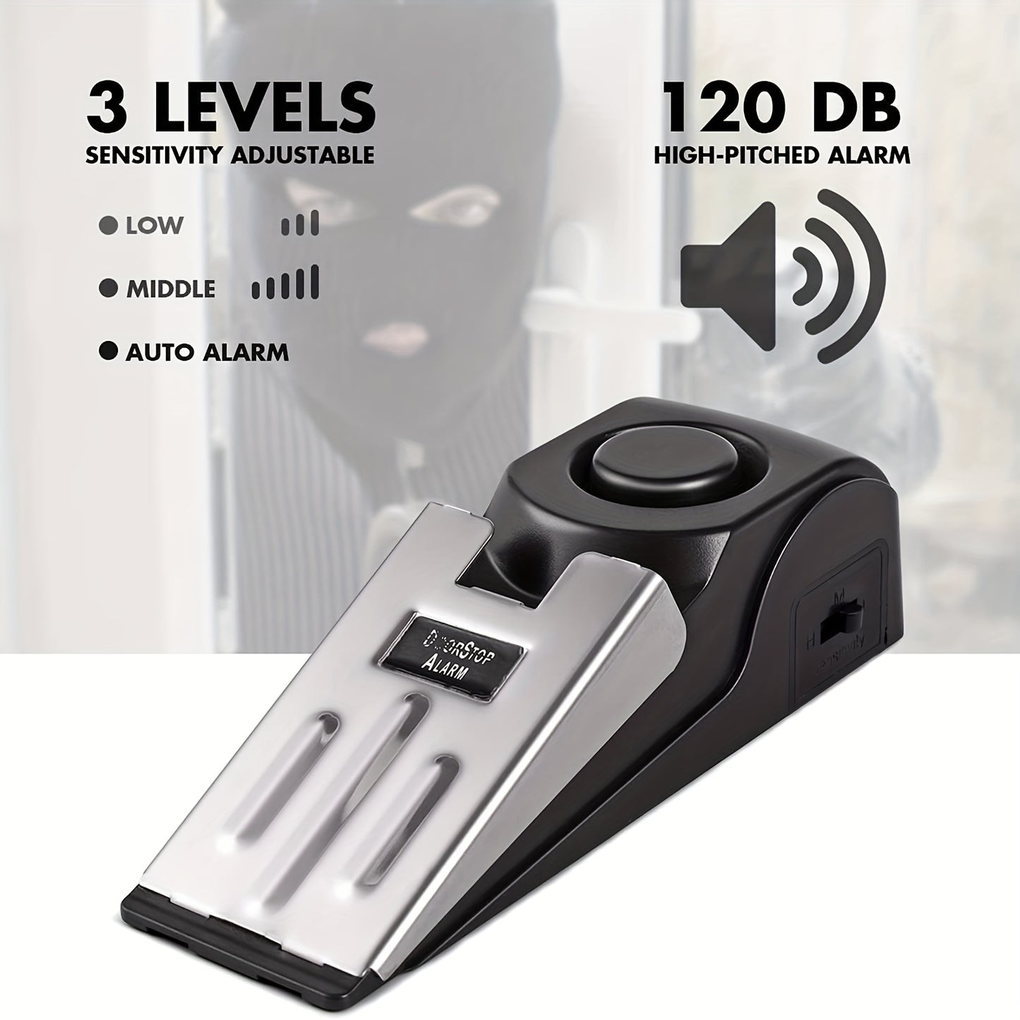 Alarm safety door blocker